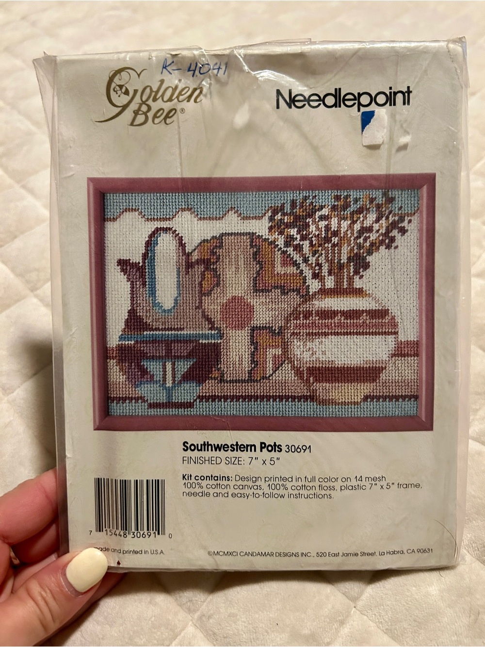 Golden Bee Southwestern Pots Needlepoint Kit